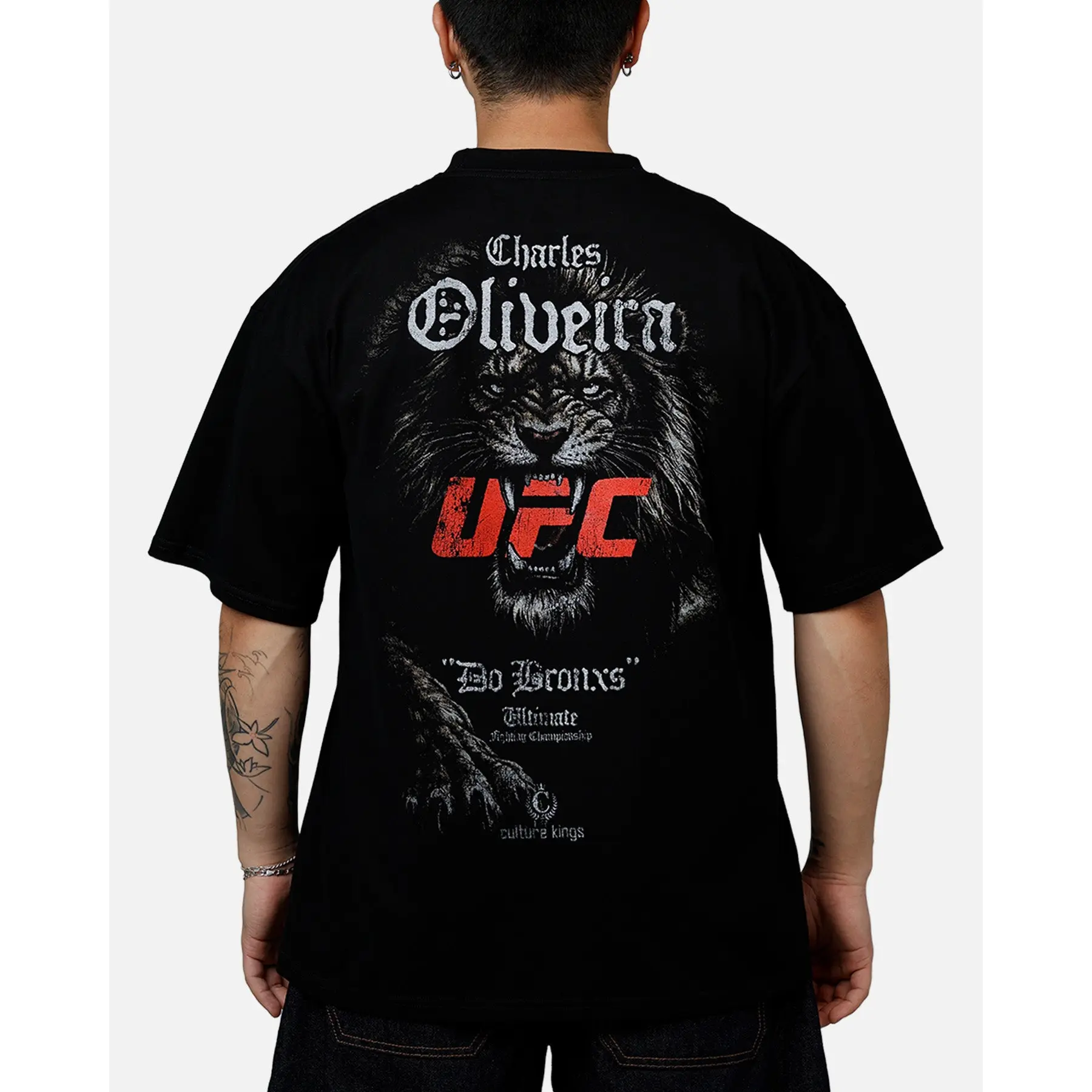 UFC By Culture Kings Charles Oliveira T-Shirt Black 100 Cotton Lightweight Breathable MMA Fan Merchandise