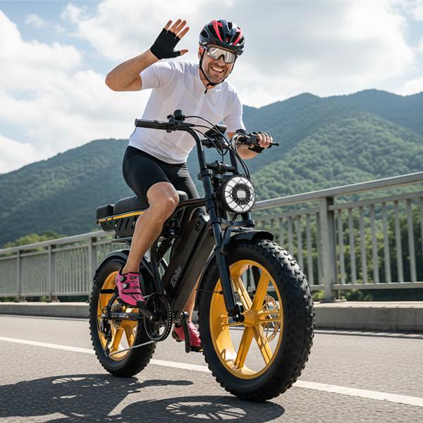 R9 Electric Bike 1500W Dual Battery | Up to 120 Miles Range | 20"x4.0 Fat Tires | 7-Speed, LCD Display, Front Suspension | Adult Ebike