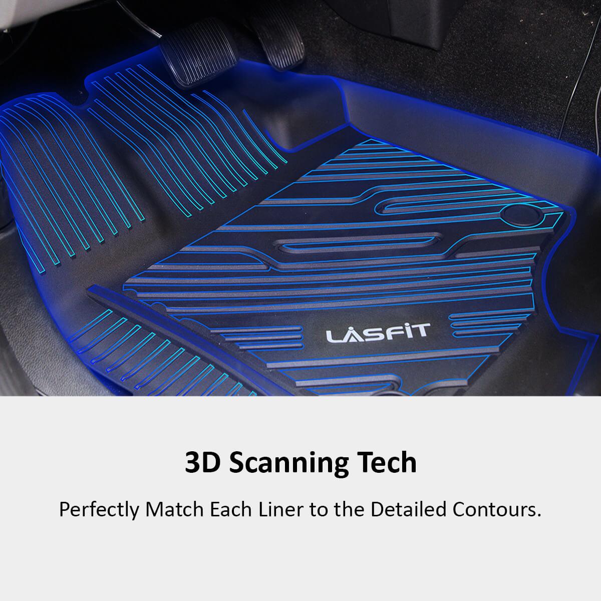 LASFIT Floor Mats Fits for 2016-2023 Mercedes Benz GLC, GLC250/ GLC300/ GLC300e/ GLC350e/ GLC43 AMG/ GLC63 AMG/ GLC63 AMG S, All Weather TPE Car Liners, 1st & 2nd Row Set