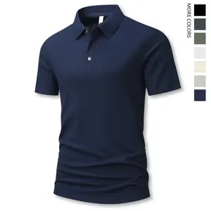 Men’s Summer Short-Sleeve Polo T‑Shirt, Lightweight Thin Design, Solid Color, Versatile Retro Minimalist Fashion, Perfect for Vacation, Outdoor Activities, and Casual Wear