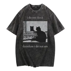 Idonotthinkthereforeidonotam,FunnyCatshirt,Grungetshirt,VintageShirt,80s,90s,Retro,Witchyshirt,Goth,,Punkshirt