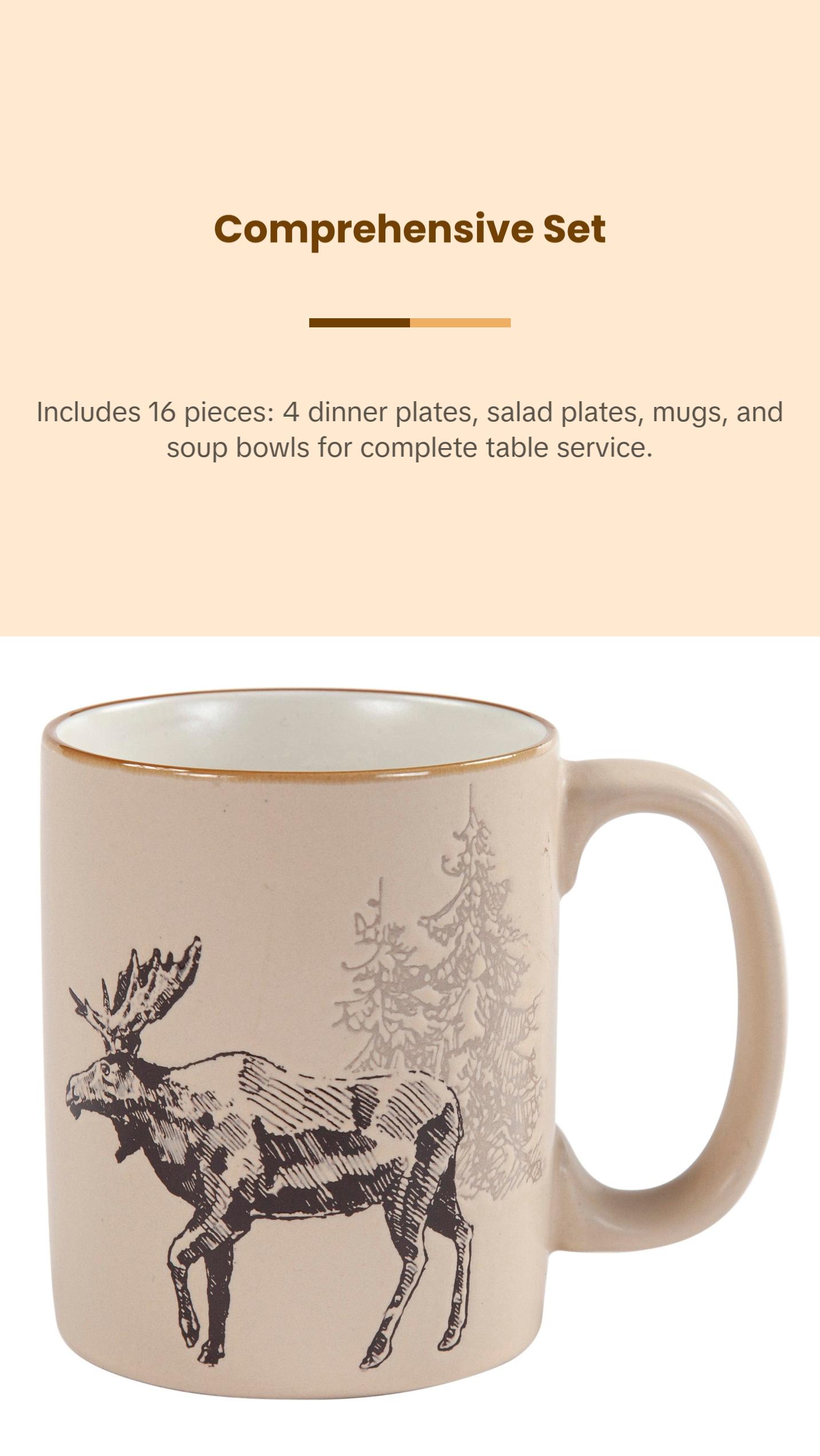 White Pine 16PC Ceramic Dinnerware Set