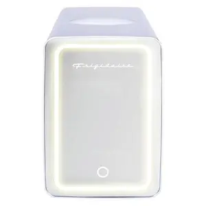 Frigidaire 9 Can Beauty Lighted Mirror Countertop Mini Fridge White