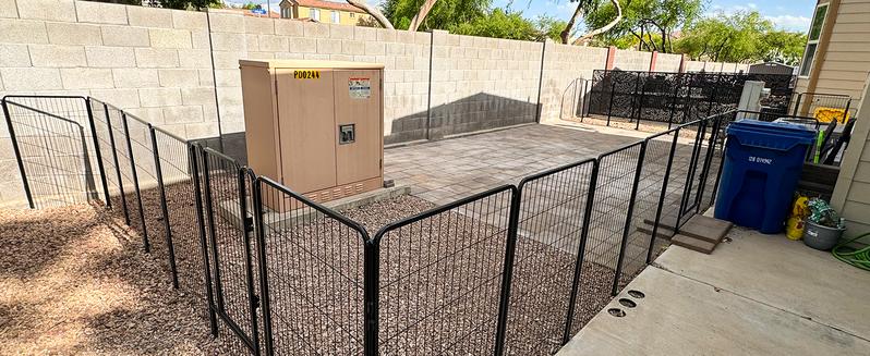 FXW Garden Fence Outdoor for The Yard, 24"/32"/40"/45" Height x 7.6-15.2ft Length, Heavy Duty Metal Animal Barrier for Dog and Rabbit, Decorative Dog Fence, 4/6/8 Panels