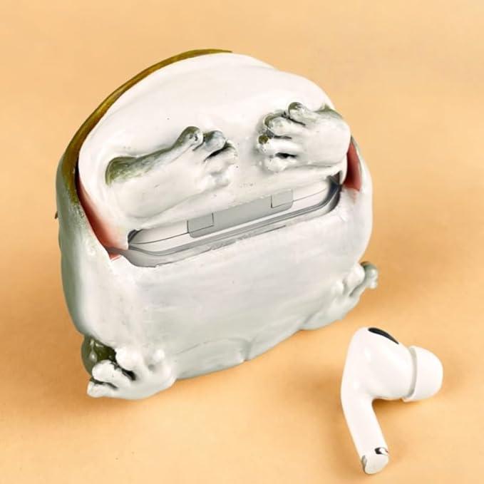 DIY Handmade Toad-Shaped Airpods Pro 1/2/3/Airpods 4 Earphone Case - Weird And Abstract Protective Shell For 3D Headphones Valentine's Day Gifts
