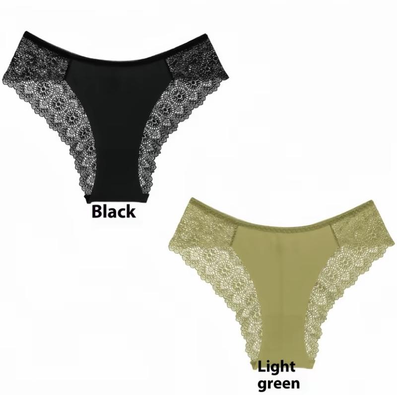 Women's Contrast Lace Panty, Lady Tight Fit SoftElegance Comfy Basic Breathable Knicker for DailyWear, Underwear for Al Seasons, WomenswearCasual Comfy Panties,Breathable Underpants  Seamless High Waist G-String Thongs innersy woman