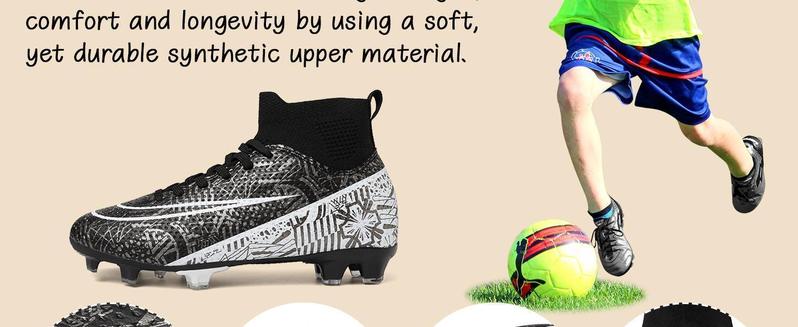 Kids Soccer Cleats Boys Girls Soccer Shoes Firm Ground Football Shoes for Indoor Outdoor Size (Little Kid/Big Kid)