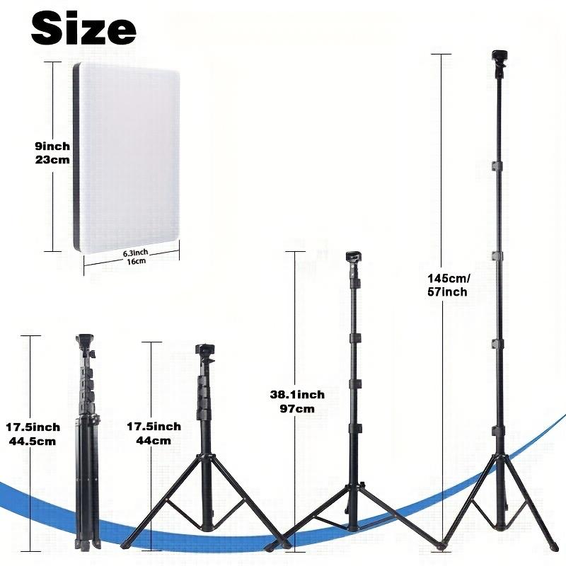 10" LED Square Light Panel with 57" Adjustable Tripod, Dimmable Brightness Control 3 Color Temperature (2200K-4500K) for Video Recording, USB-Powered, Ideal for YouTube TikTok Instagram Content Creation (1PCS)#valentine's day gifts#new years