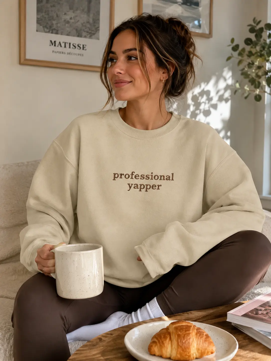Professional Yapper Embroidered Sweatshirt, Funny Meme Crewneck, Funny Crewneck, Coquette Shirt, Gift for Her