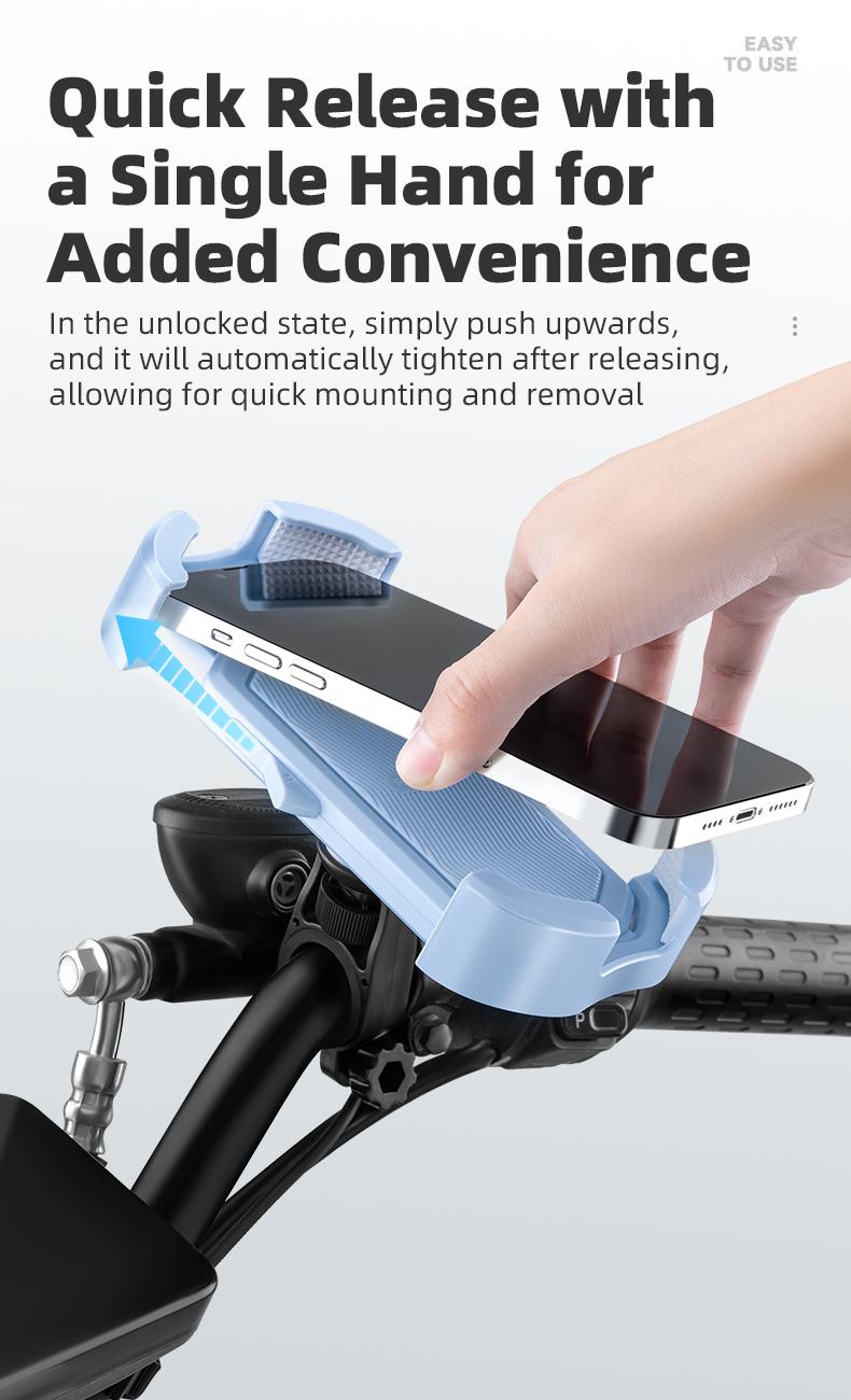 ROCKBROS Motorcycle Phone Mount, Motorcycle Phone Holder with Security Lock, Shockproof Phone Holder for Motorcycle, Adjustable Motorcycle Phone Holder Mount, Suitable for 4.7”-6.8” Phone