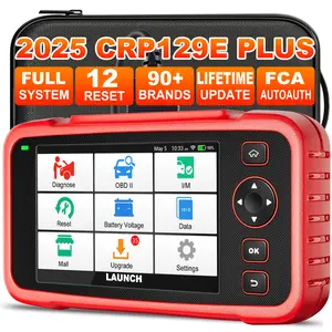 Launch CRP129E Plus Car Diagnostic Scan Tool, All Systems Scanner, 12 Reset Options, FCA AutoAuth, Battery Test, OBD II, BMS, and Throttle Reset Features