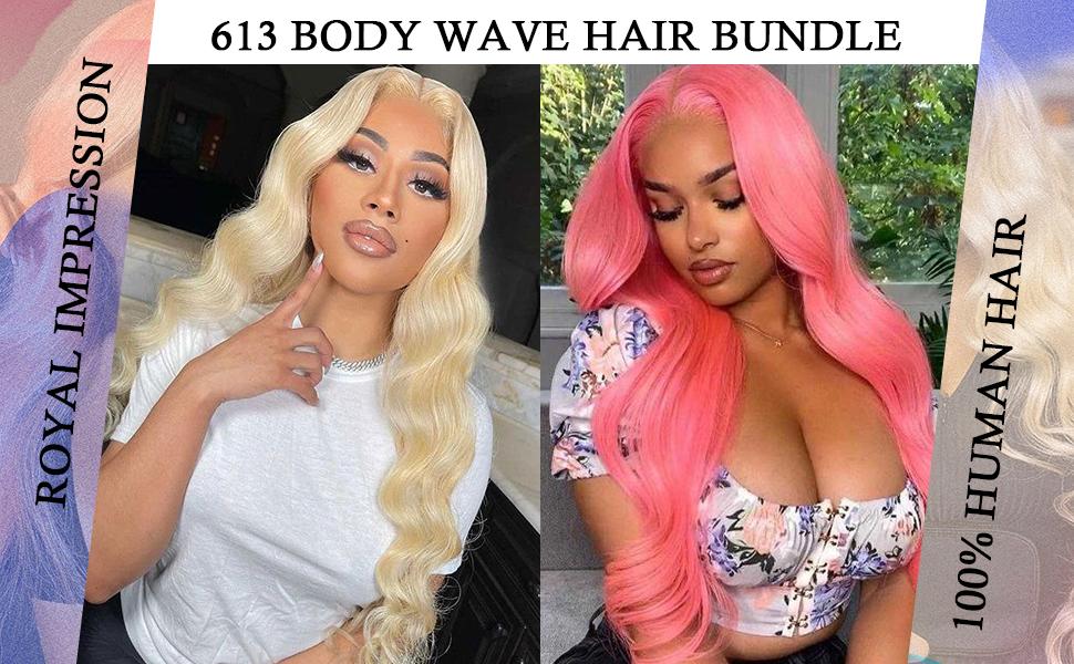 613 Bundles Blonde Bundles Human Hair  613 Body Wave bundles 100% Unprocessed glossy hair bundles 10A Grade Brazilian Virgin Human Hair Bundles 3 Bundle Human Hair hair extensions summervibes