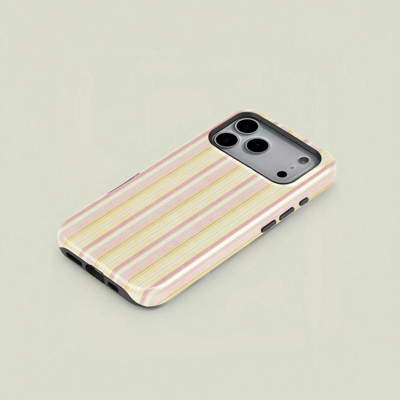 1 pc striped pink textured double layer protective case, solid 2-in-1 protective case for iPhone 17 16 15 Pro 14 13 12 11 Pro Max 14 Plus 15 Plus 16Plus 17Plus Samsung Galaxy S25 S24 S23 Ultra series protective case couple mobile phone case boyfriend gift