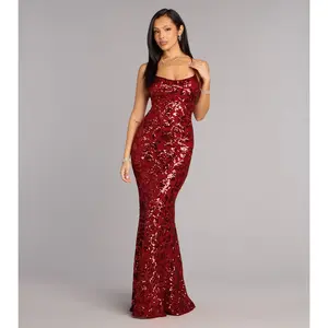 Betty Sequin Strappy Mermaid Formal Dress