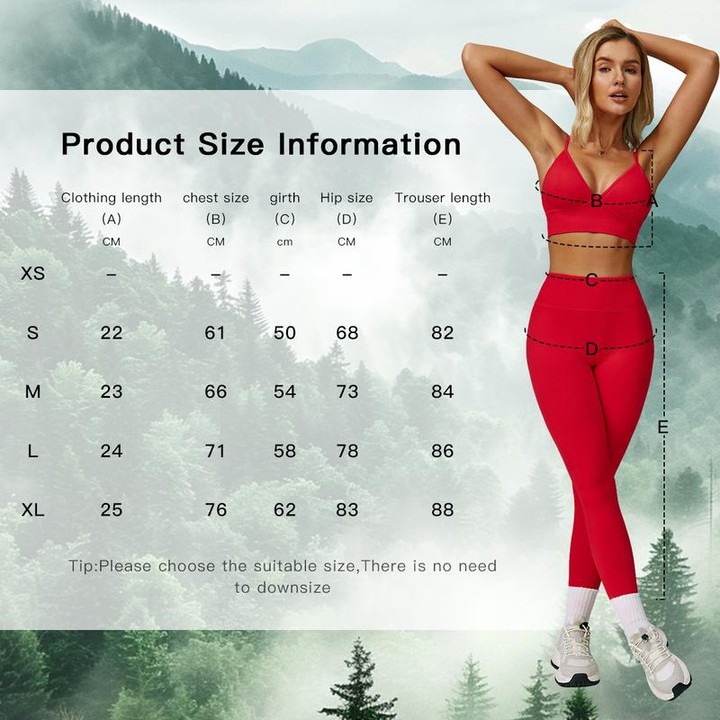 MFVIM Women's Christmas Fitness Set 2-Piece Seamless Skin-Exposed Backless Vest Sports Bra & High-Waist Cycling Shorts Yoga Pants Comfortable Sportswear for Yoga Running & Casual Wear Christmas Gifts