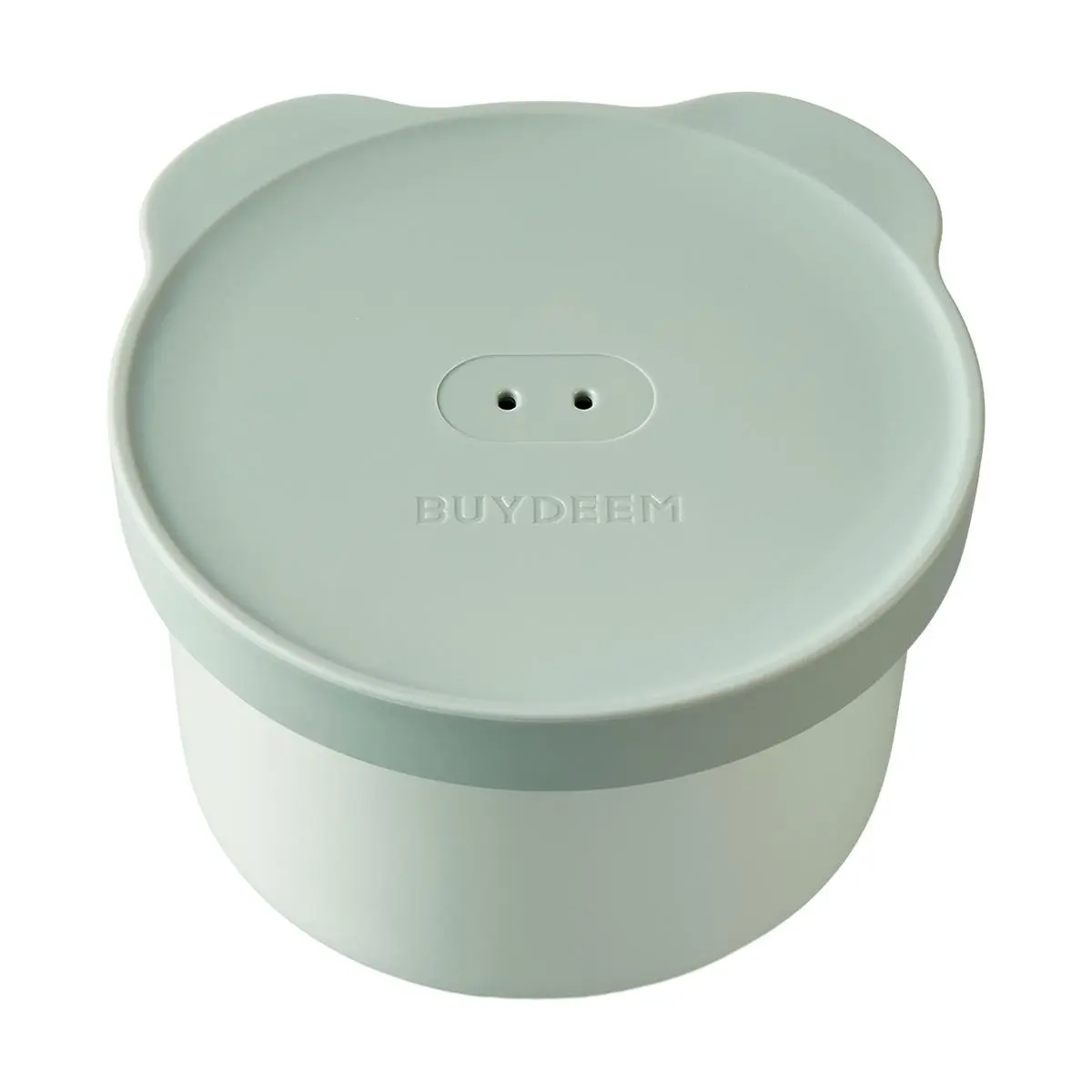 BUYDEEM Ceramic Bento Box for Steamer, 9cm 200ml Piggy Lunch Box, Shallow Green, CT3009