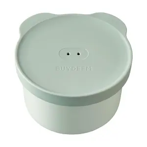 BUYDEEM Ceramic Bento Box for Steamer, 9cm 200ml Piggy Lunch Box, Shallow Green, CT3009