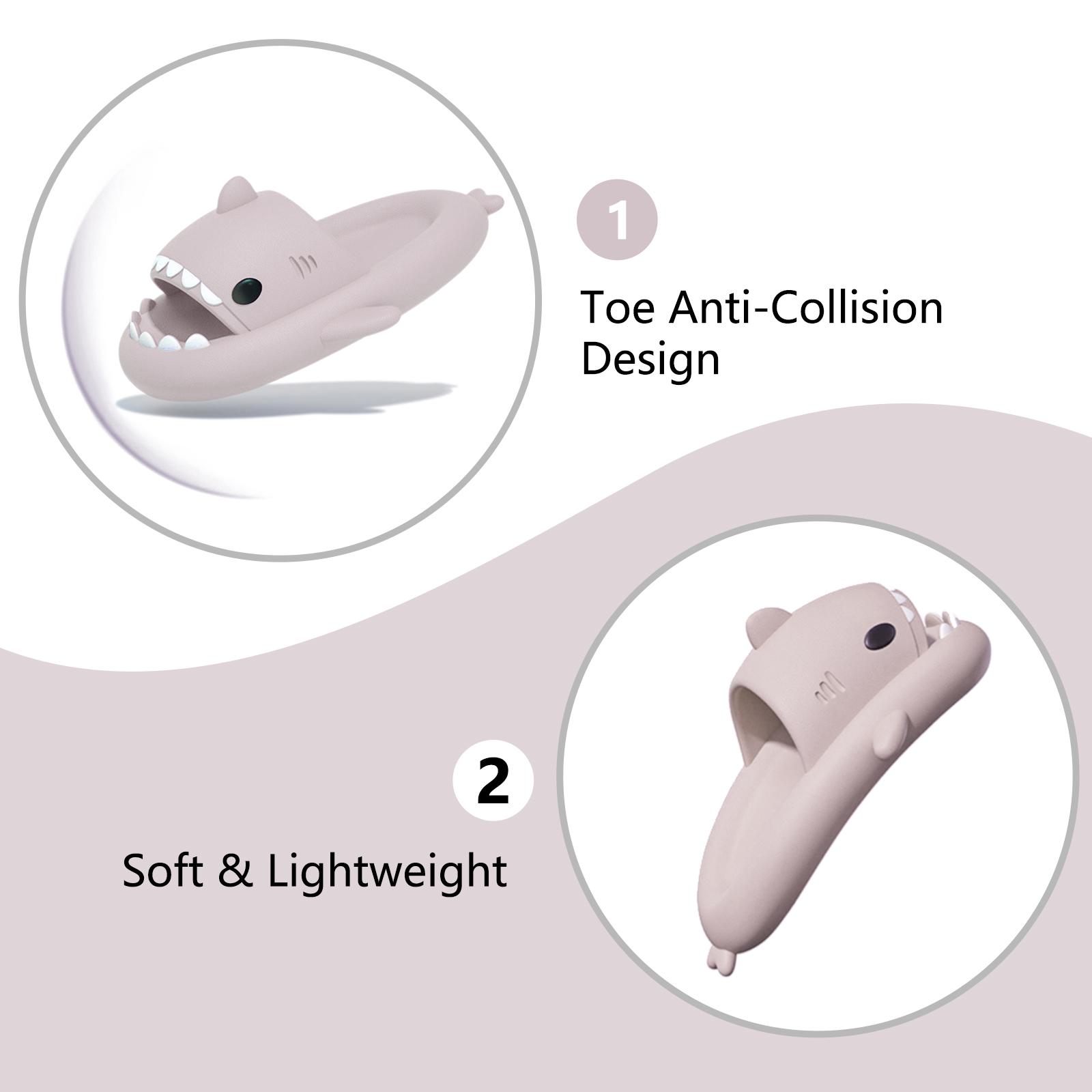 Shark Slides for Women and Men, Cute Shark Slippers Adult Youth Cloudy Summer Soft Lightweight Anti-Slip Thick Sole Beach House Cloud Cushioned Shower Slide Sandals Indoor Outdoor