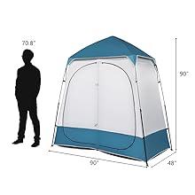 VINGLI 2 Room Shower Tent, 7.5 FT Instant Pop Up Shelter with Carrying Bag, Privacy Changing Room Tent,Perfect for Portable Toilet, Camping, Dressing, Outdoor Indoor, Easy Set Up