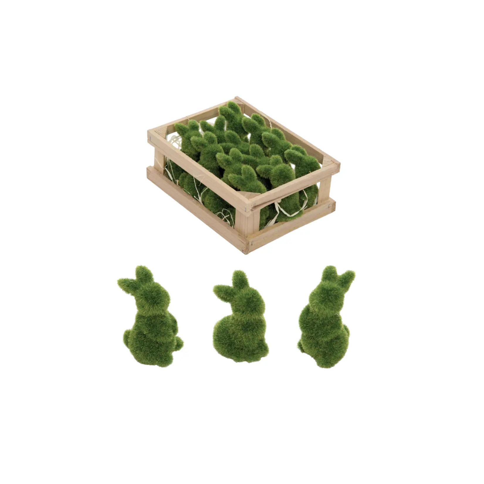 Mini Easter Flocked Bunny Decorative Figurine