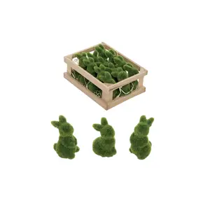 Mini Easter Flocked Bunny Decorative Figurine