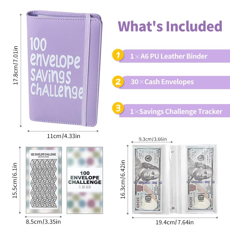 100 Days Saving Challenge Coin Envelope BudgetStorage Book - Binding Covers With Daily Savings Tracker,Habit-Forming System, And Cash Savings Goal Of $5050Develop A Consistent Savings Habit