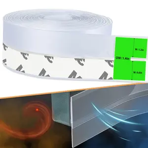 Weather Stripping Door Seal, Door Draft Stopper Silicone Seal Strip for House and Glass Shower Doors for Windows Gaps of Collision and Side, Window Insulation for Winter (1.4 in Width, 16.4Ft long)