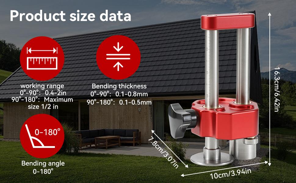 Sheet Metal Bending Tool 0-180 Degree Adjustable Dual Angle Bender for Metal Roofing Projects Lightweight Portable Heavy Duty Tool