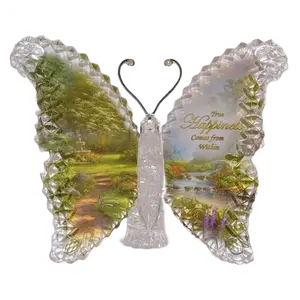 Thomas Kinkade Garden of Paradise Crystalline Butterfly Sculpture - HAPPINESS