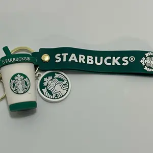 Starbucks White Cup Keychain - Cute Cup Design - White Silicone Material - Detachable Keyring - Perfect for Coffee Lovers