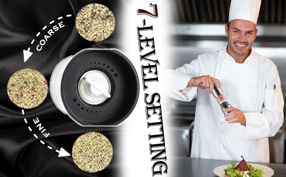 2 in 1 Salt and Pepper Grinder Professional Stainless Steel and Labour-saving Spice Grinder Refillable Adjustable Coarseness Mills 2 in 1 Salt and Pepper Grinder Professional Stainless Steel and Labour-saving Spice Grinder Refillable Adjustable Coarseness Mills