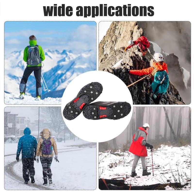 Ice claw non slip spikes 5/8/10 teeth, Anti-Slip Traction Climbing Spike - Durable Rubber Ice Grips for Hiking, Rock Climbing, Fishing & Snow Sports, Suitable for Men & Women（1 pair）
