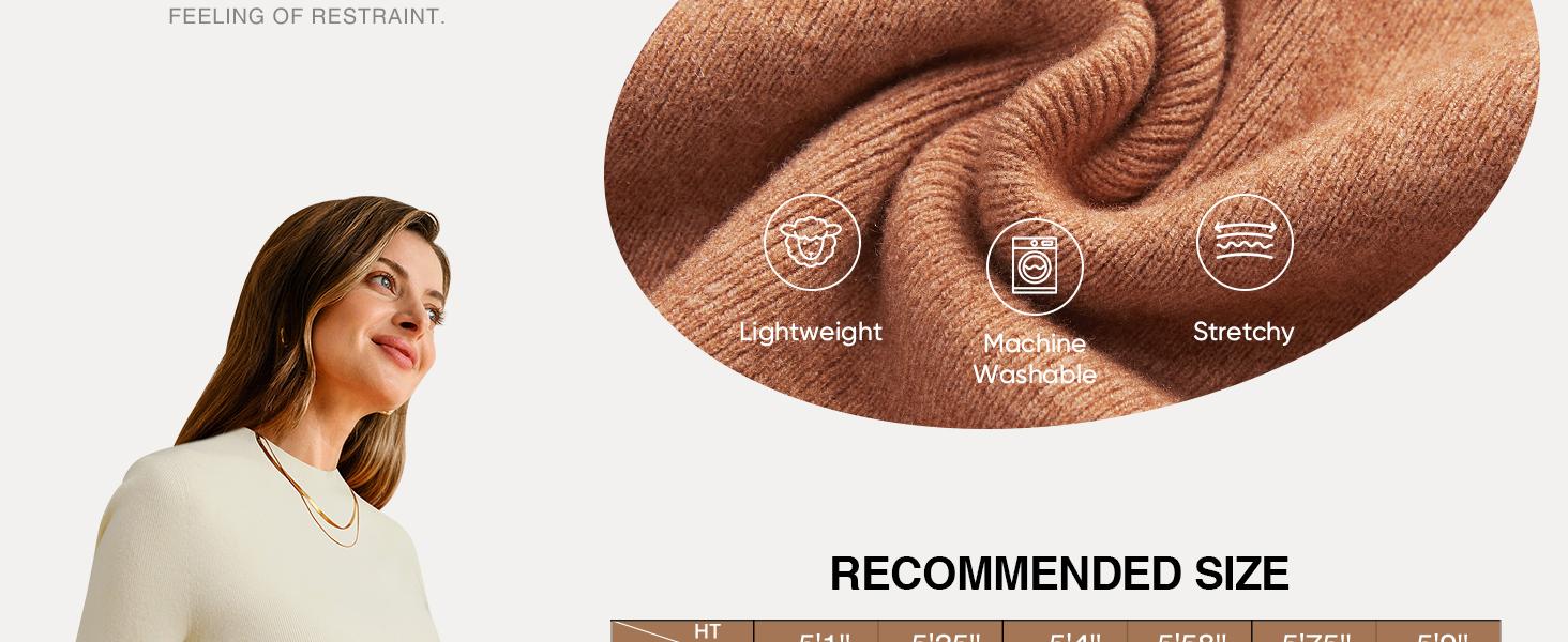 Arach&Cloz Women's Wool Blend Oversized Sweaters Crewneck Casual Spring Outfits Fashion Tops SpringStatements