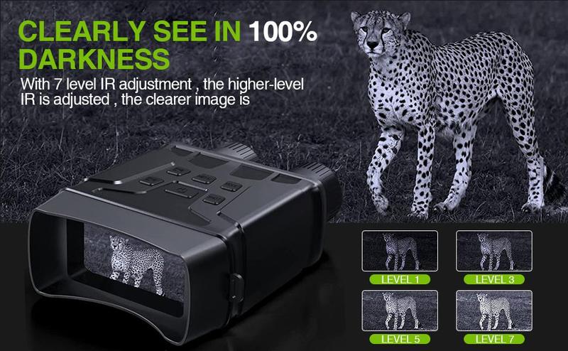 Digital Night Vision Monocular 1080p with IR LED, Handheld Night Goggles for Hunting and Outdoor Use