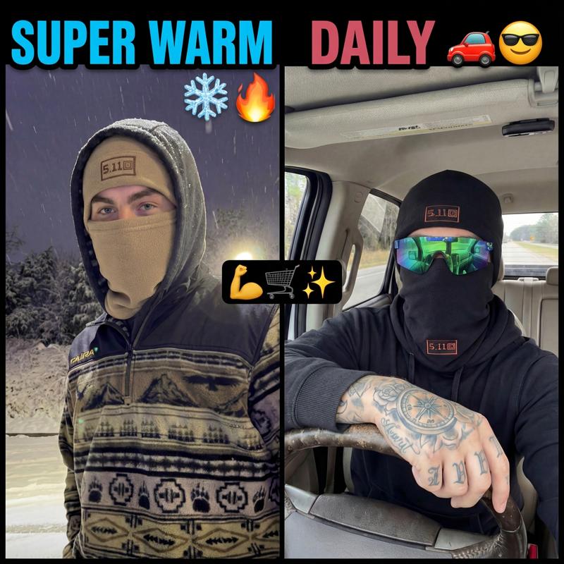 Windproof Beanie with Scarf Two Pieces Polar Fleece Balaclava Hood Face Mask Ski Mask For Cycling Skiing Fishing Outdoor Activity Construction Sites Farms And Training Fashion Shiesty Mask