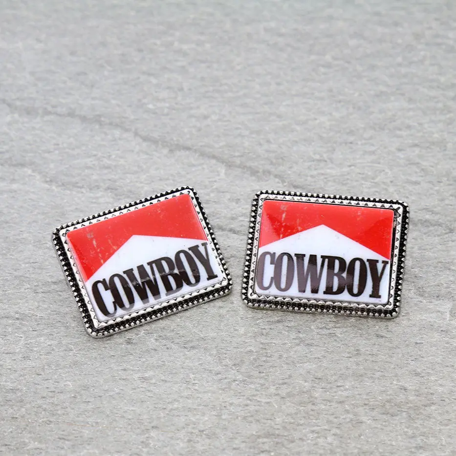 Western Cigarette logo Print Stud Earrings