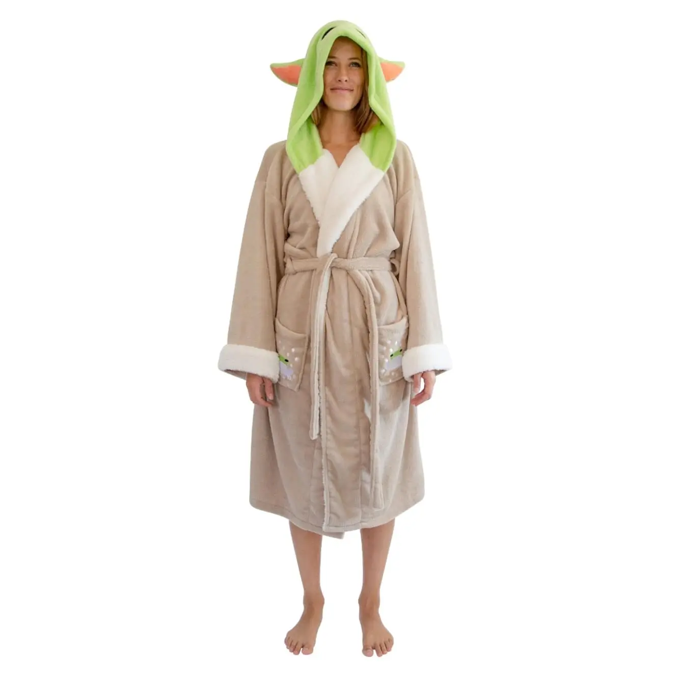Star Wars: The Mandalorian The Child Bathrobe for Women | One Size Fits Most, Adorable, Soft Fleece