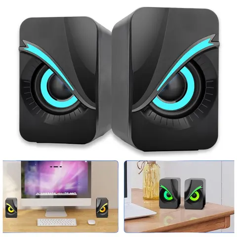 Portable Speaker for PC - Stereo Audio USB Powered Speaker,RGB Gaming Speakers,Colorful music Sound Box for Computer Desktop Laptop,Great Gift