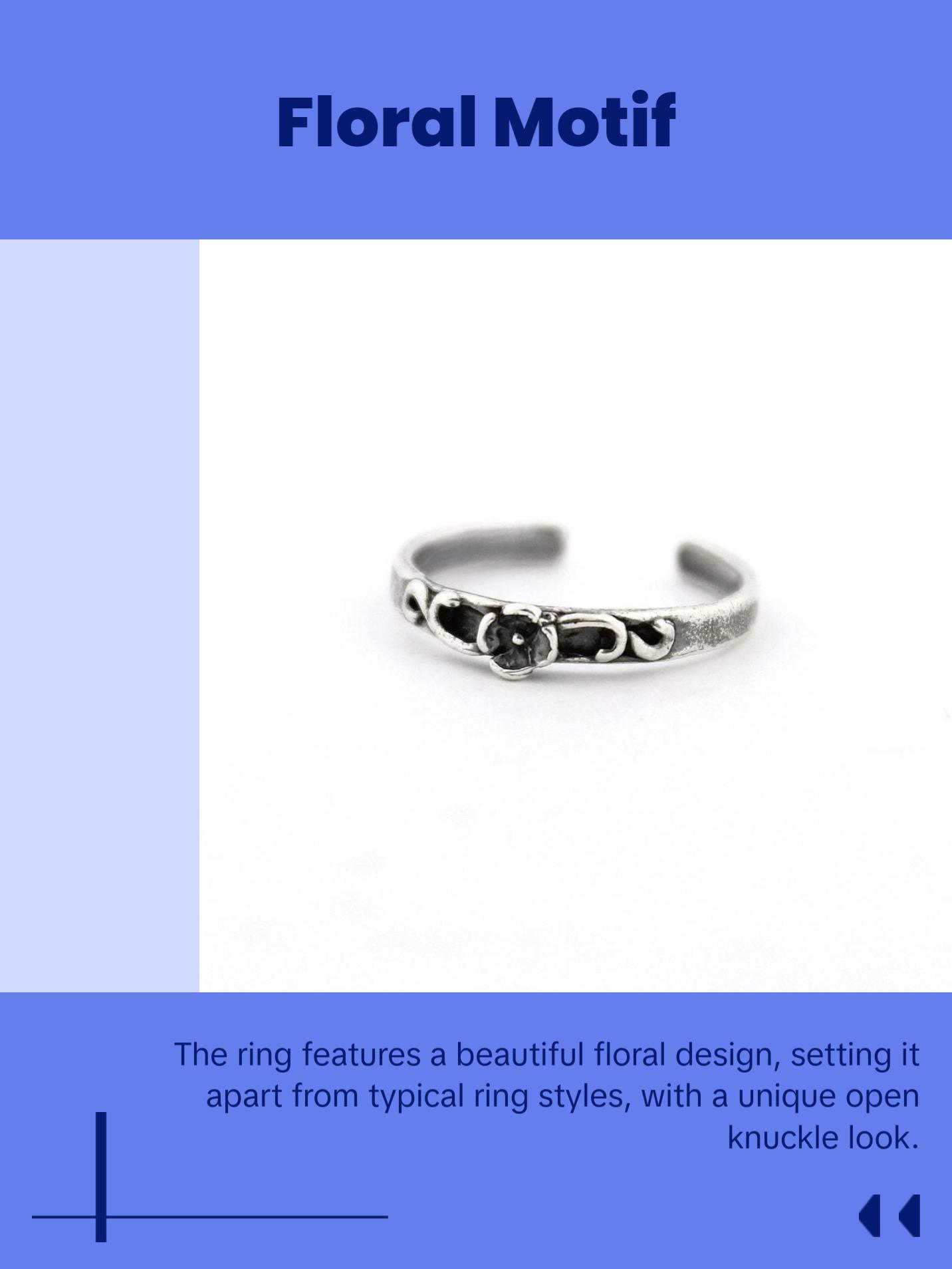 Flower Design Knuckle Ring