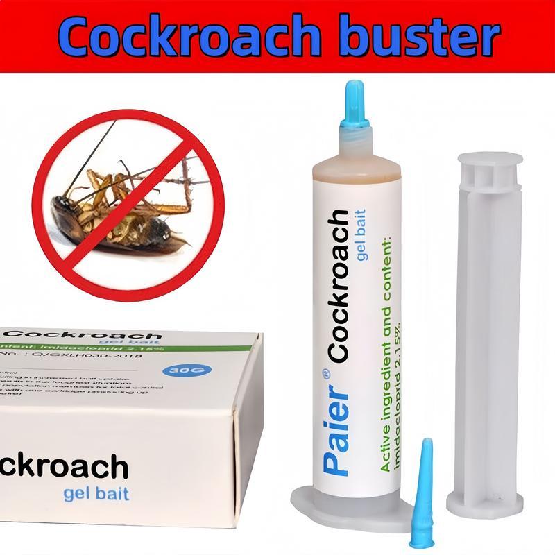 Indoor Cockroach Exterminator, Insect Repellent, 1 tubes x 30g, 1 plungers and 2 tips, German Cockroach Pest Control, Can be used indoors and outdoors, Cockroach Killing Gel for American Cockroaches, German Cockroaches and other major cockroach species