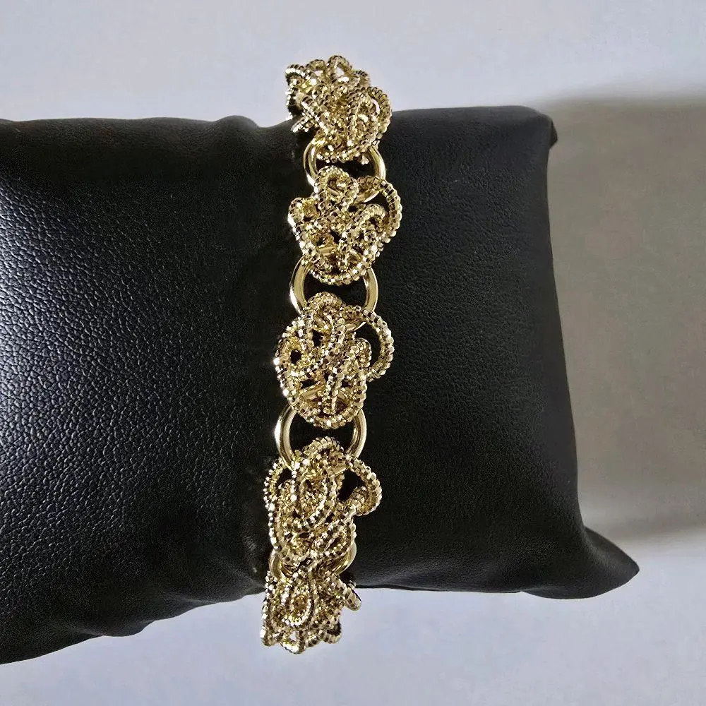 Trendy Gold Plated Bracelet with Braided Chain, Unisex Fashion Jewelry for Daily Wear, Elegant Adult Gift Idea, Bracelets, Gold Bracelets