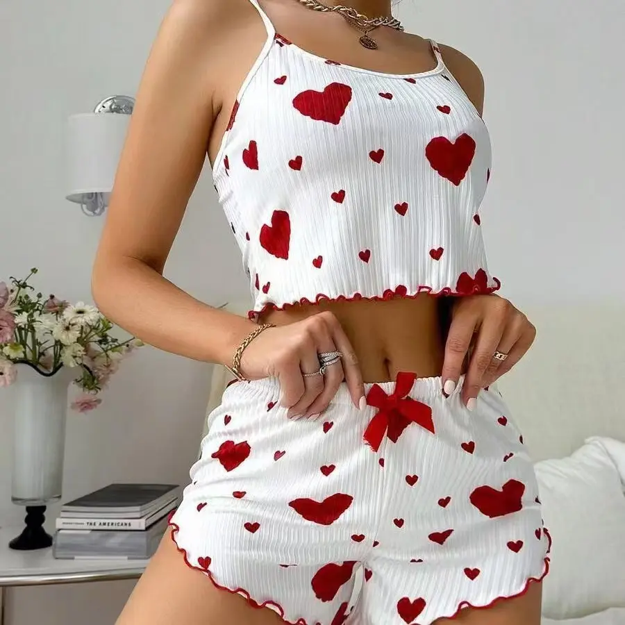 Cute and romantic pajama set, suitable for casual home wear Cute and romantic pajama set, suitable for casual home wear