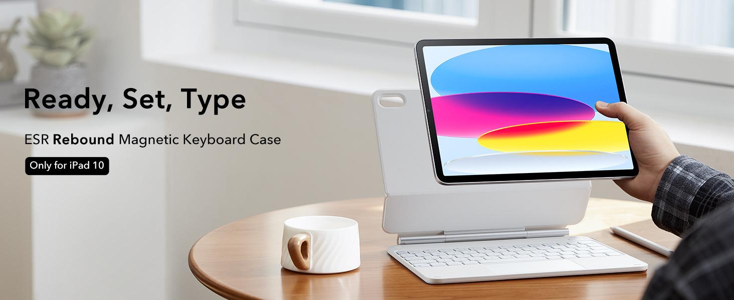 ESR Floating Keyboard Case for iPad Air 11/13 inch, iPad A16/10th Gen Keyboard,Easy-Set Floating Cantilever Stand,Precision Multi-Touch Trackpad, Backlit Keys,Adjustable Viewing Angle