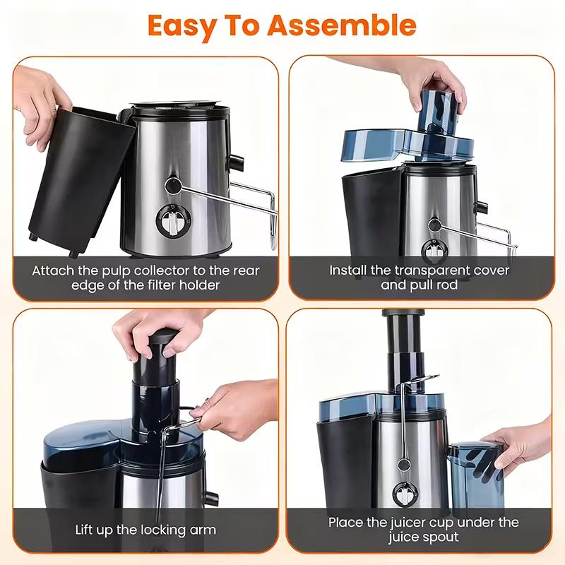 【Sumnew】High-Speed Centrifugal Juicer with 22000 RPM, Featuring a 3-Inch Feed Inlet, a 17-Ounce Juice Cup, a 400W Motor, Easy Cleaning And Detachable Parts, Three Speed Settings,Extractor for Fruits & Vegetables,for Christmas Supplies And Gifts.