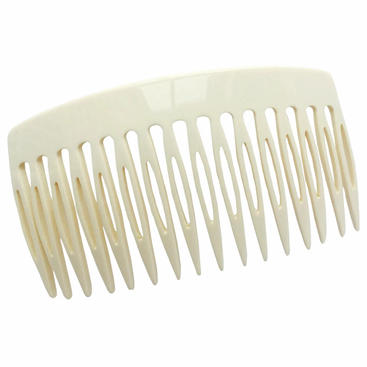French Amie Handmade Solid Ivory Cellulose Acetate 16 Teeth Side Hair Comb
