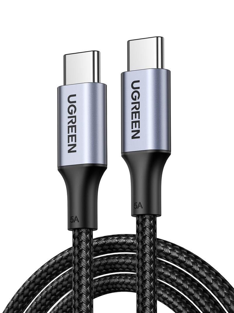 (Buy 1 Get 1 Free) UGREEN USB C to USB C Cable ,100W Type C Flow Cord, Fast Charging for iPhone 17/16 Series, MacBook Pro 2020, iPad Pro, Dell XPS, Samsung Galaxy S24/S23/S22 Ultra, Switch, Pixe,3.3FT Black, portable charger，TikTokShopHolidayHaul