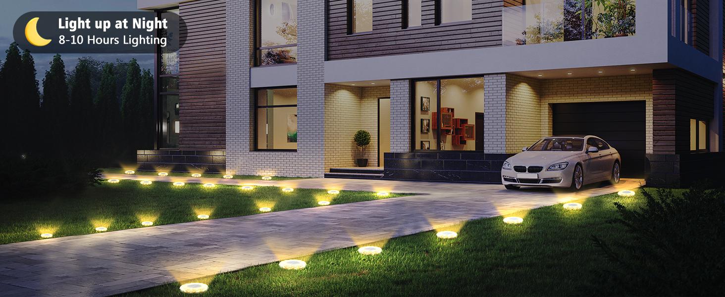 echosari Solar Lights for Outside,Solar Lights Outdoor Waterproof, Solar Garden Lights Landscape Lighting for Patio Pathway Lawn Yard Deck Driveway Walkway