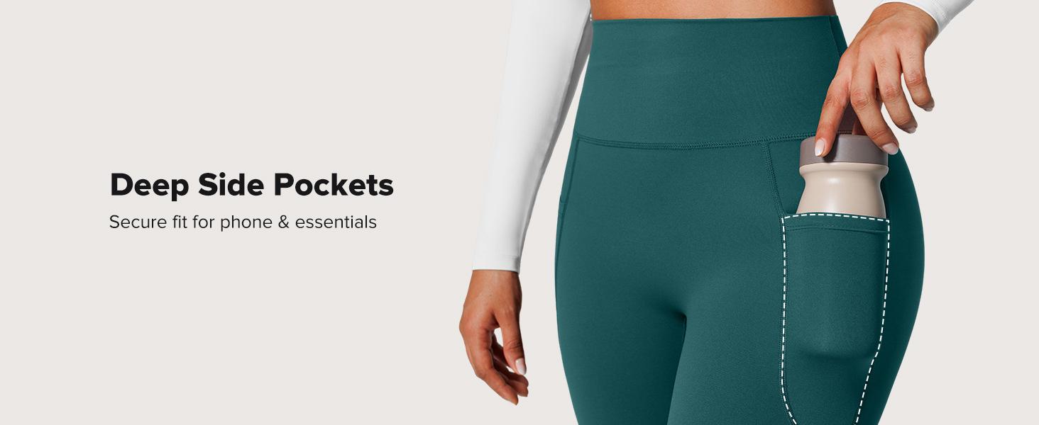 BRXL 30" High-Waisted Flare Yoga Leggings Women's Sports Flare Pants Fitness Wear with Pockets Seamless Front  Mini Flare Yoga Pants Suitable for Gym Workout   #OutdoorFun