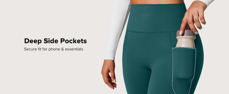 BRXL High-Waisted Flare Yoga Leggings Women's Sports Flare Pants Fitness Wear with Pockets Seamless Front Flare Yoga Pants Suitable for Gym Outdoor and Casual Exercises Elastic High-Waisted Design #OutdoorFun #HolidayWarmUp-1