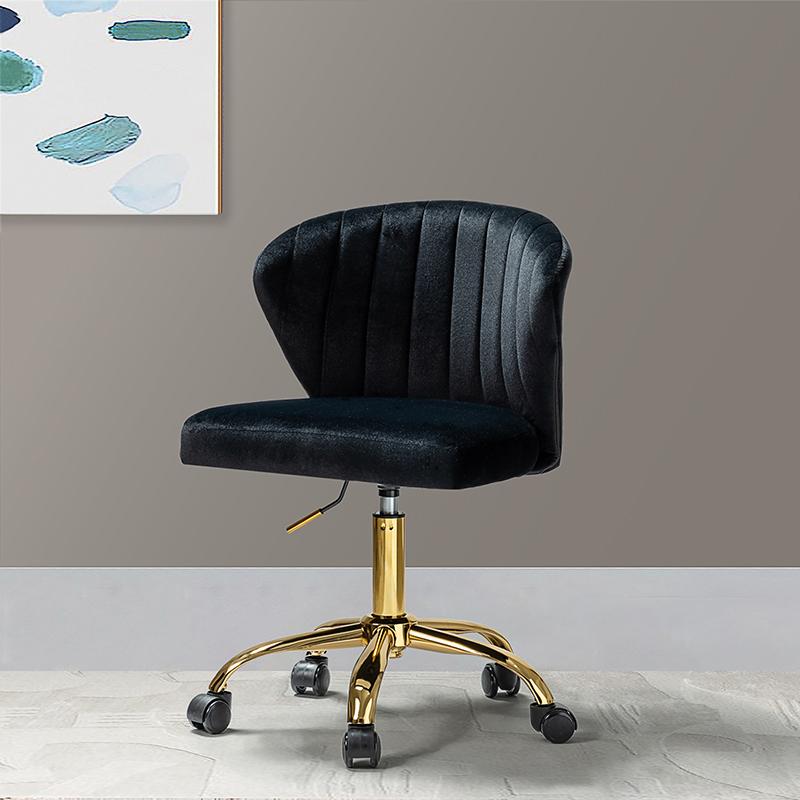 Hulala Chandra Velvet Office Chair, classic design, elegant pattern, ergonomic shape, durable frame with soft filling, Durable metal five-pronged base, all directional wheels, height-adjustable, vertical tufted design chair